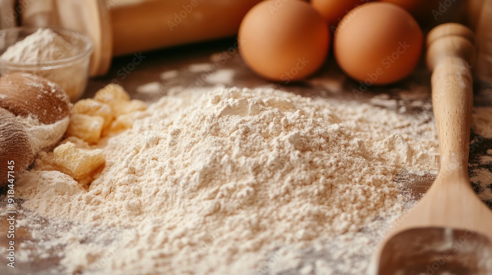 Picture of flour used for cooking Picture of flour used for cooking