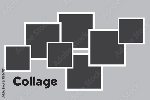 7 photo collage template. vector illustration, new collections