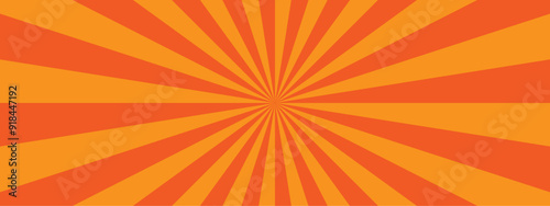 Vintage sun ray orange and red radial spiral sunrise, sunlight creative vector summer sunny. retro sunburst banner or template background.