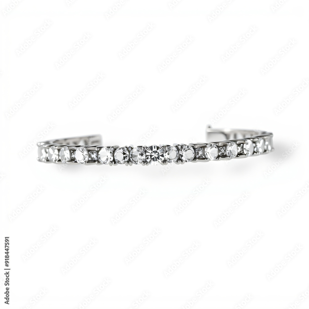 diamond tennis bracelet, placed on a white background diamond tennis bracelet, placed on a white background