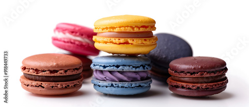 Wallpaper Mural Colorful Assortment of Gourmet Macarons in a Row Torontodigital.ca