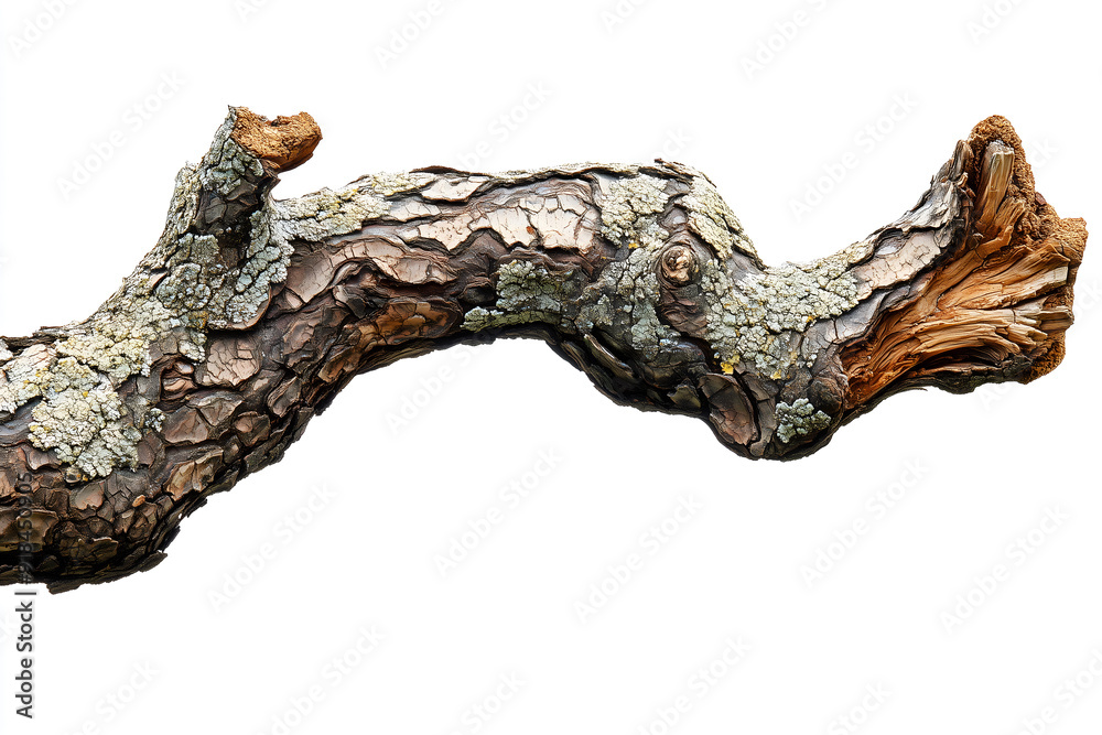 Twisting Ancient Tree Branch Isolated on White Background Twisting Ancient Tree Branch Isolated on White Background