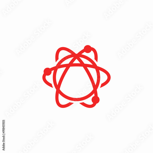 abstract atomic logo with circle shape