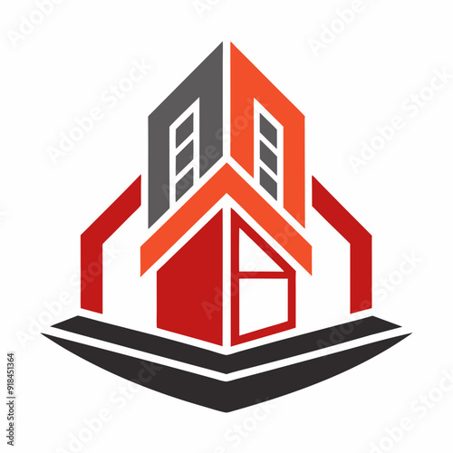 Simple vector logo in style, for rental housing illustration