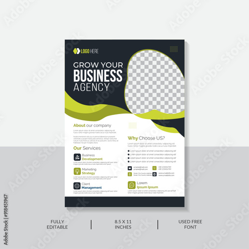 Corporate creative colorful business flyer template design with abstract business flyer, vector template design, or business poster template design.