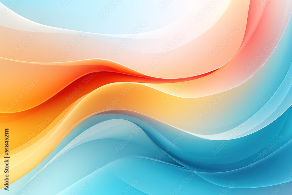 Abstract background with blue, orange, and white wavy lines. Abstract background with blue, orange, and white wavy lines.