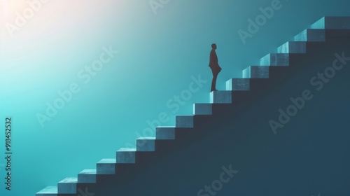 Wallpaper Mural Person reaching the top of a staircase or ladder Torontodigital.ca