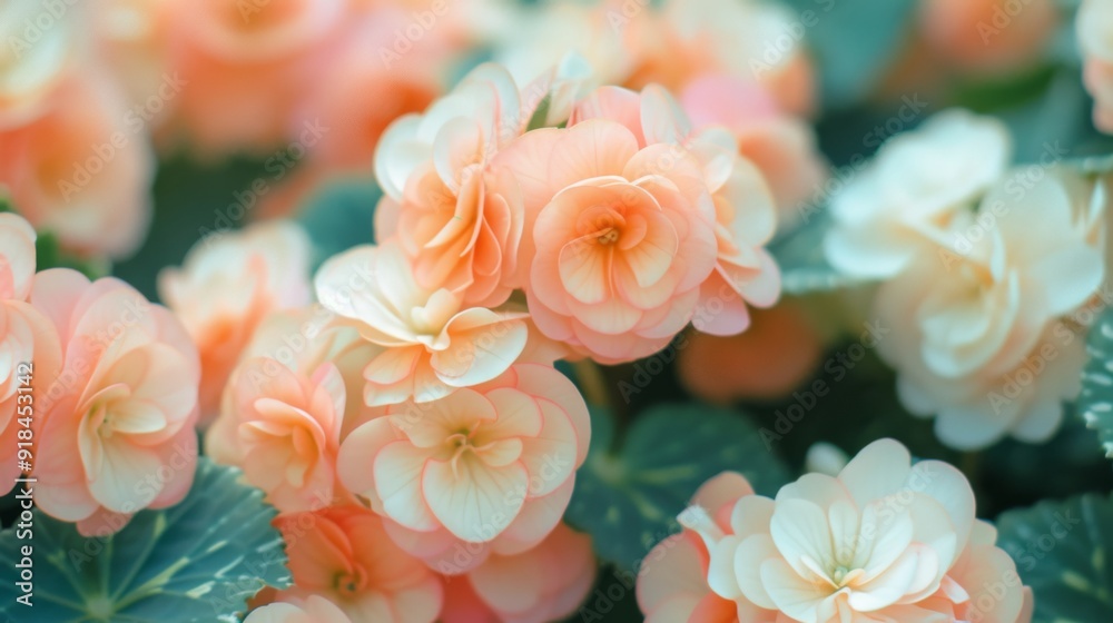Pastel begonia flowers in full bloom Pastel begonia flowers in full bloom