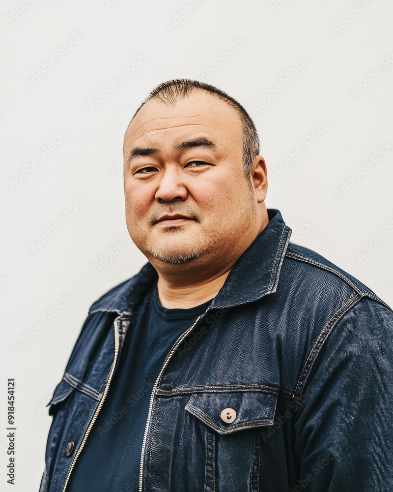 Fototapeta premium A group of men showcase varied ethnicities and expressions against a white backdrop