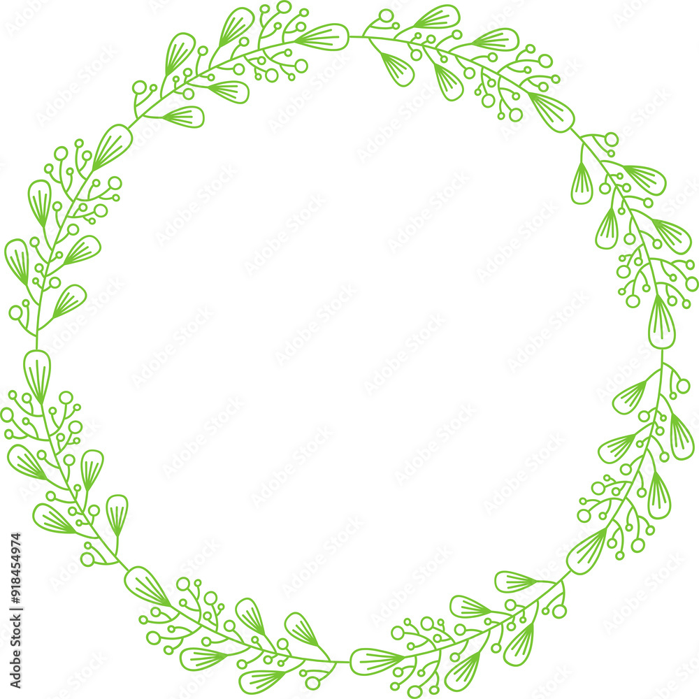 Floral Wreath and Leaves Line Illustration
Floral Wreath and Leaves Line Illustration