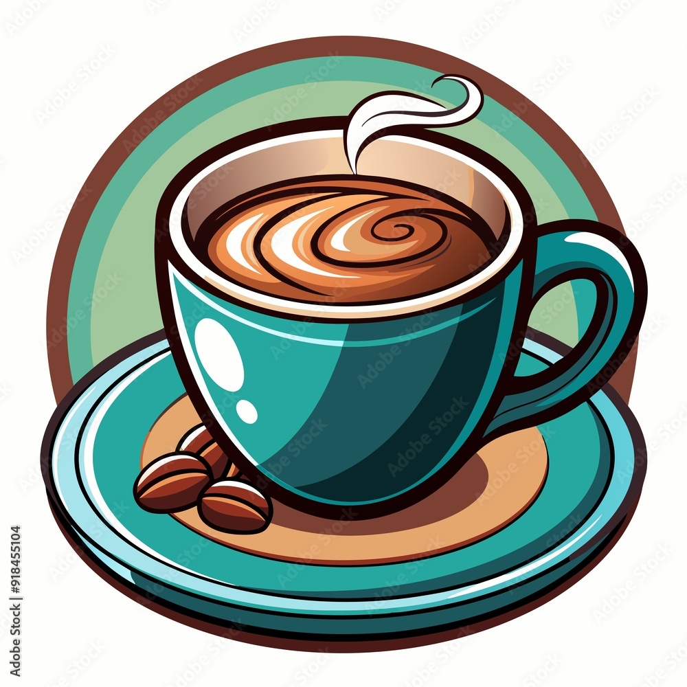 Obraz premium cup of coffee with beans vector