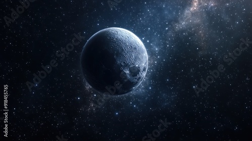 3D Celestial Design with Moon and Stars Wallpaper