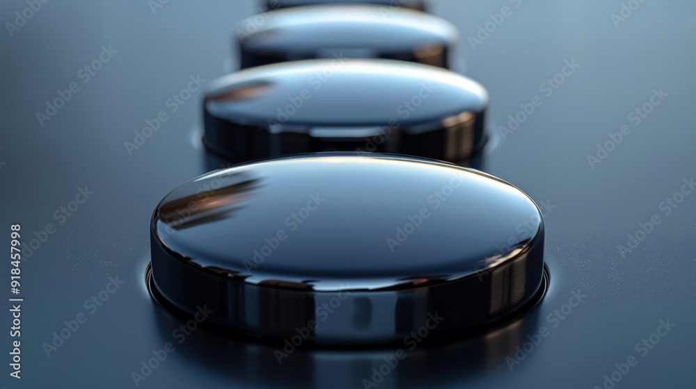 3D rendering of mercury interface buttons sleek and modern design set against a minimalistic background highly detailed and reflective 3D rendering of mercury interface buttons sleek and modern design set against a minimalistic background highly detailed and reflective