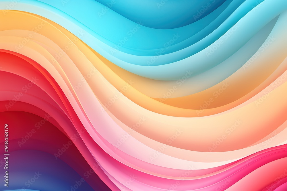 Abstract background with colorful curved lines in blue, yellow, red, pink, and orange. Abstract background with colorful curved lines in blue, yellow, red, pink, and orange.