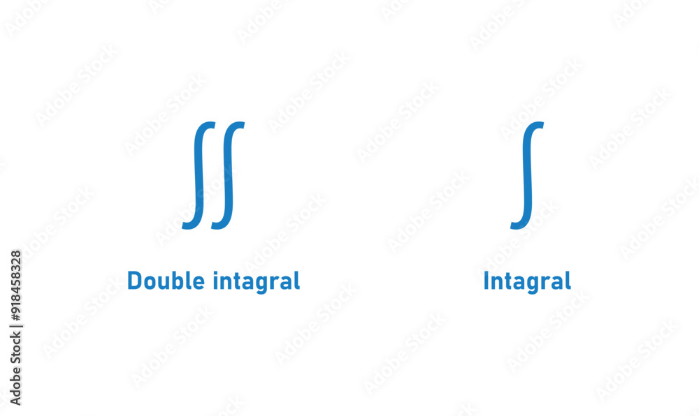 Integral and double integral symbol in mathematics. Integral and double integral symbol in mathematics.