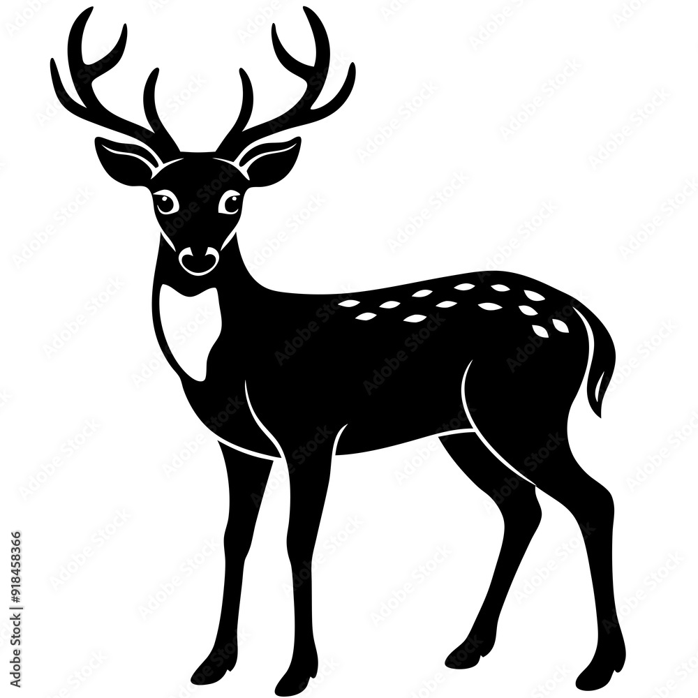 Deer icon silhouette vector illustration Deer icon silhouette vector illustration