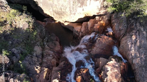 aerial video of Complexo do Macaco, Catedral waterfall, Cachoeira Escadaria, Chapada dos Veadeiros, Goiás, Brazil
girl swimming, sunny day, beauty, biggest waterfall photo