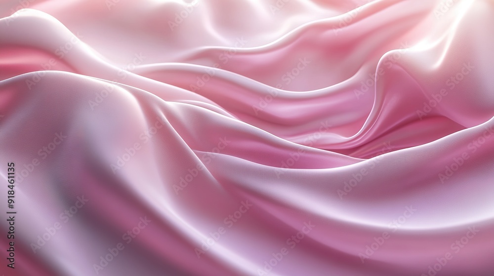 Obraz premium Abstract Pink Silk Fabric Draped in Soft Waves