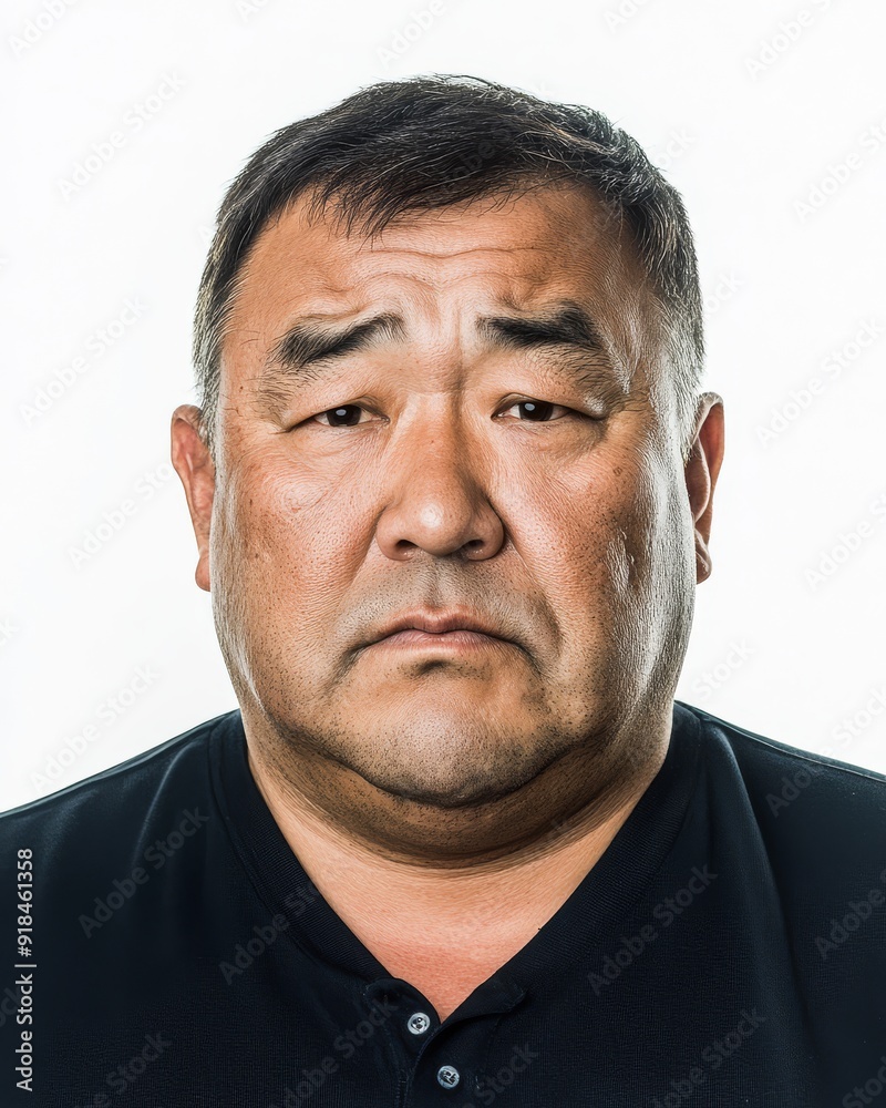 Fototapeta premium Men showcase unique expressions against a stark white background in Thailand