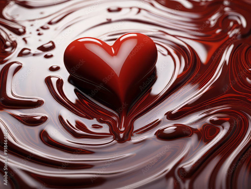 Generous Heart made from chocolate syrup isolated on white Generous Heart made from chocolate syrup isolated on white