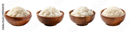 Wallpaper Mural Collection of White rice in a wooden bowl isolated on transparent background Torontodigital.ca