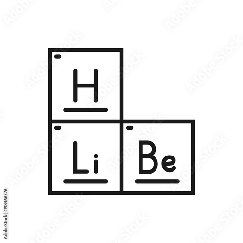 Periodic table - line icon, editable stroke. Simple outline chemistry symbol. Vector illustration.