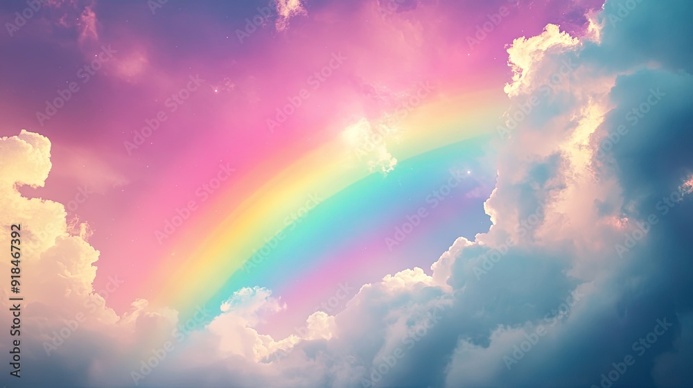 The surreal sight of a neon rainbow glowing amidst a sky of gentle clouds, blending the natural with the fantastical. The surreal sight of a neon rainbow glowing amidst a sky of gentle clouds, blending the natural with the fantastical.