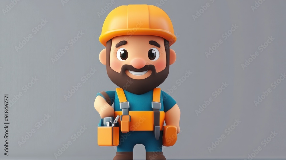 Smiling Construction Worker Cartoon Smiling Construction Worker Cartoon