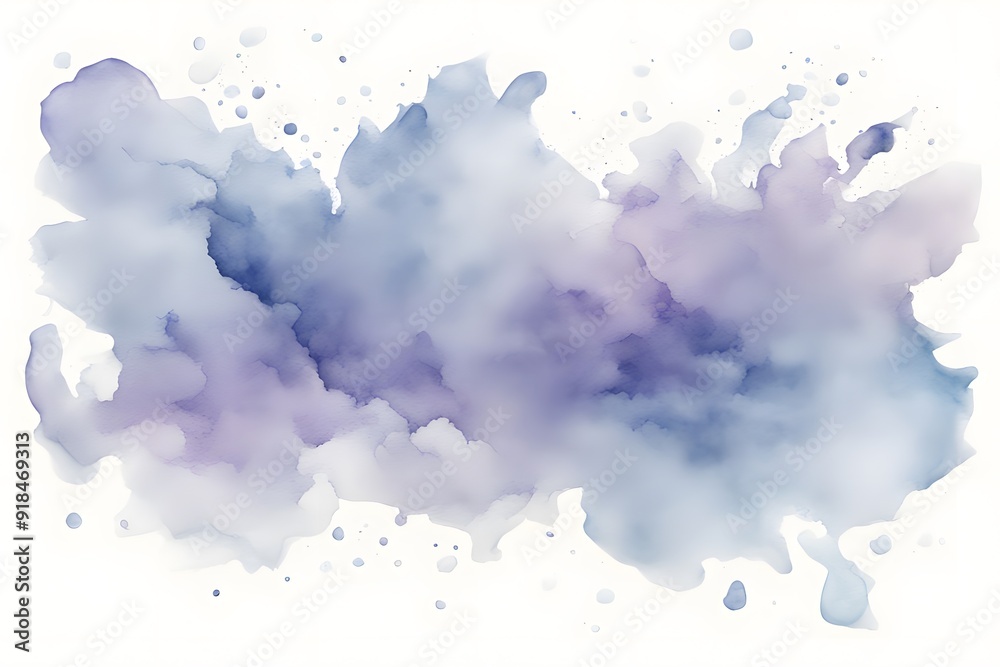 Obraz premium A blend from light lavender to soft blue watercolor on white background, Ai Generated