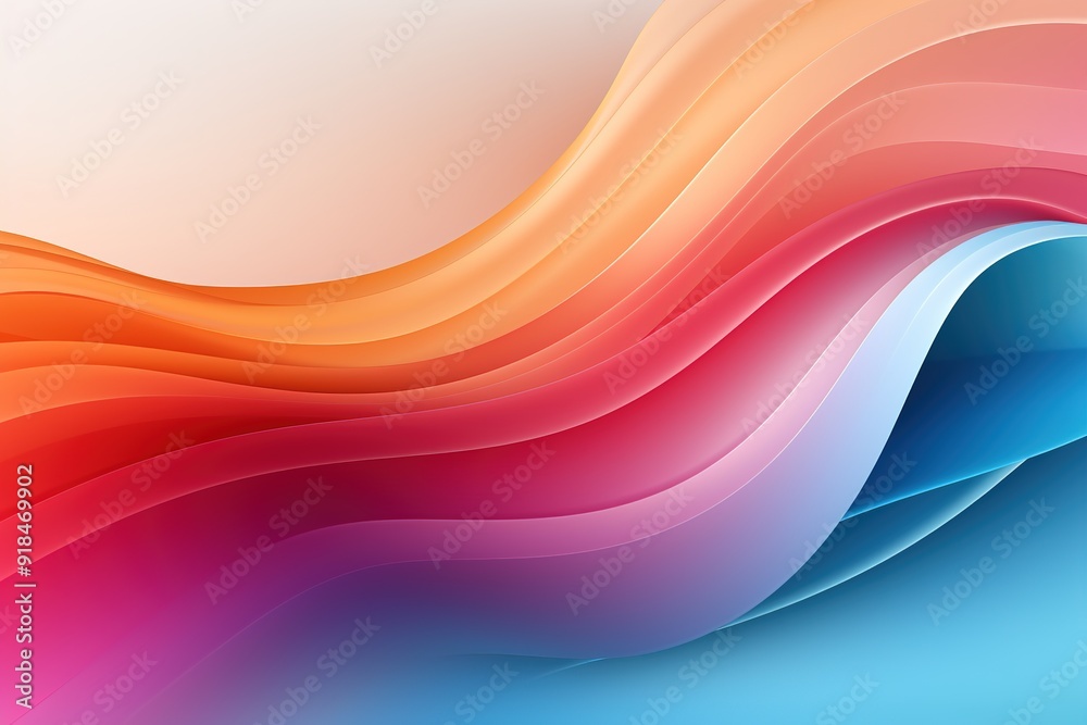 Fototapeta premium Abstract background with colorful flowing waves.