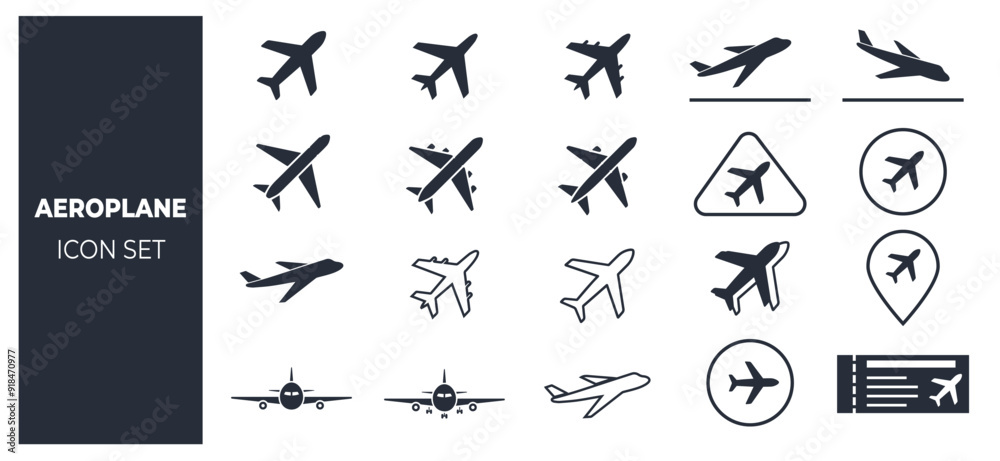 Foto Aero plane icon set