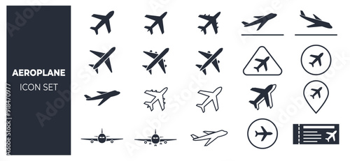 Aero plane icon set