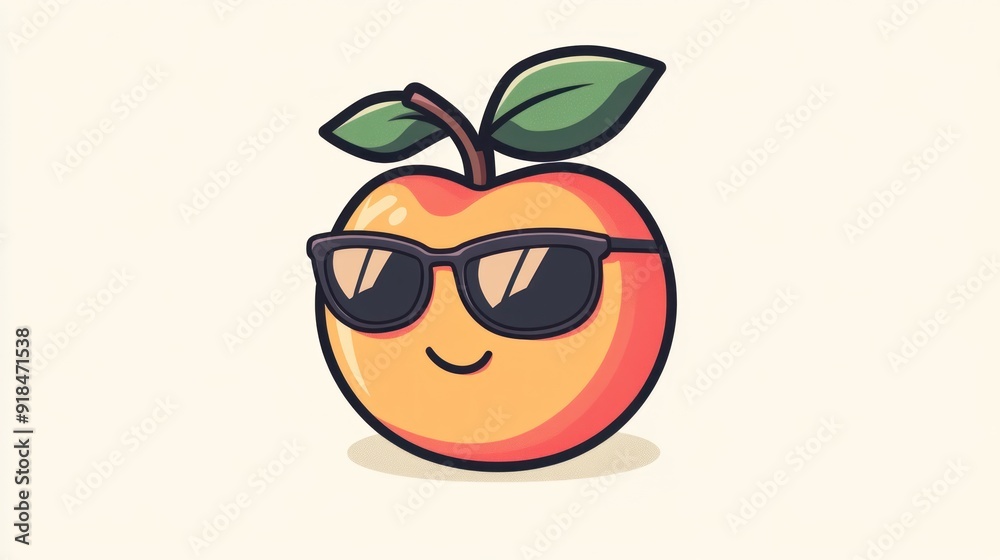 Cool Peach Character Illustration Cool Peach Character Illustration