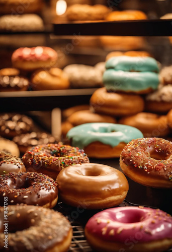 Variety of glazed donuts