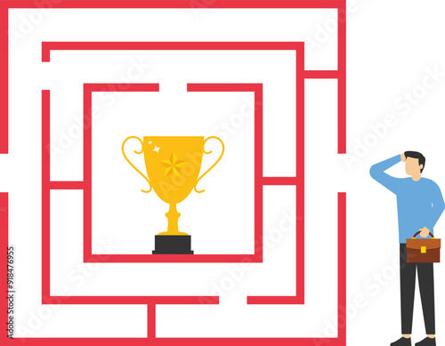 Businessmen wanting to enter a trophy maze

