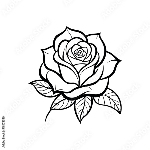Black rose isolated on a white background.vector illustration icon design. 