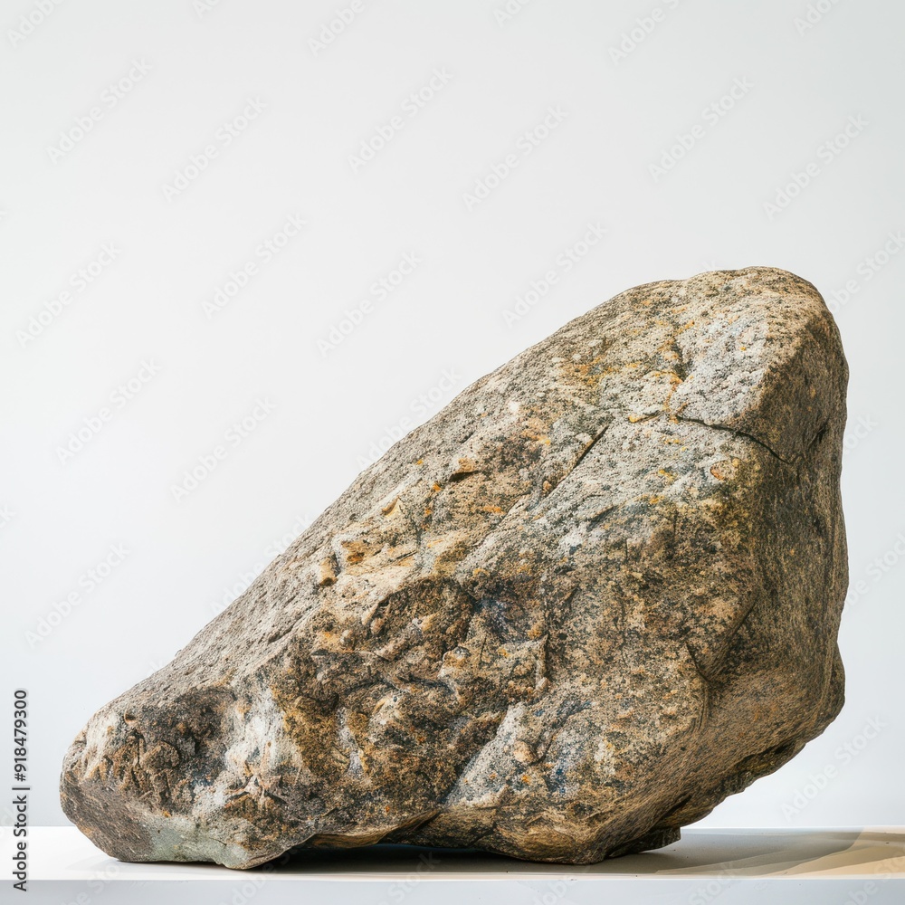 Fototapeta premium Large stone on a clear background for artistic display
