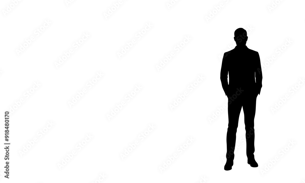 Man standing and waiting silhouette illustration Man standing and waiting silhouette illustration