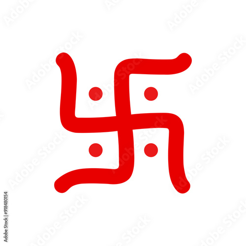 Red Swastika Hindu Religious Sign Isolated Vector Illustration