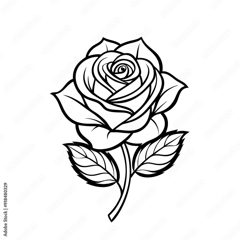 Black and white rose icon illustration vector design. Black and white rose icon illustration vector design.