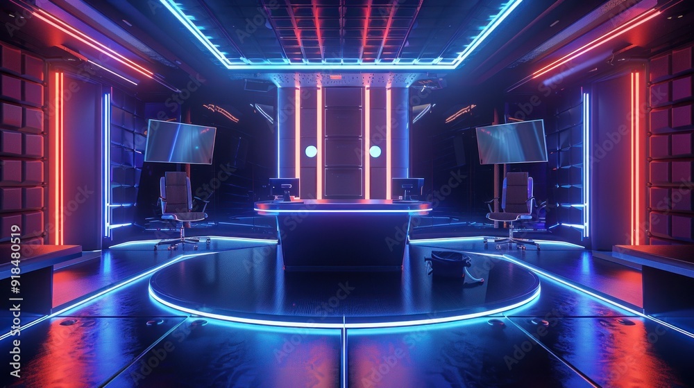 Obraz premium Neon Lit Studio