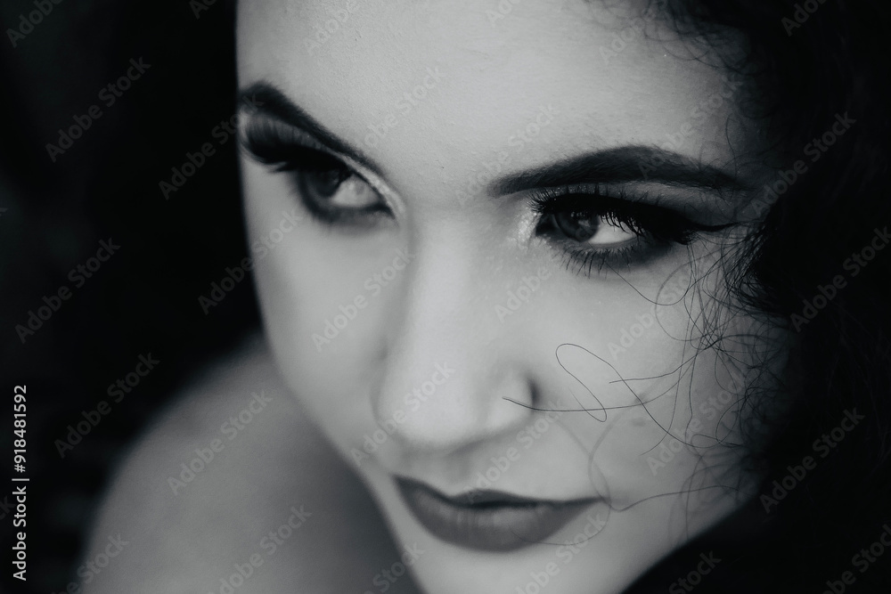Fototapeta premium black and white portrait of a woman