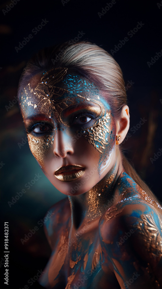 makeup portrait modern woman party look decoration makeup portrait modern woman party look decoration