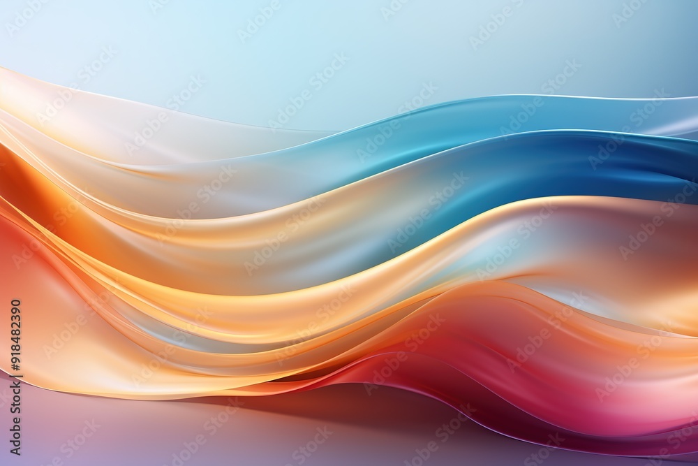 Fototapeta premium Abstract colorful wave background with blue, yellow, and red tones.