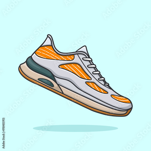Running Shoes Run Style Cartoon Vector