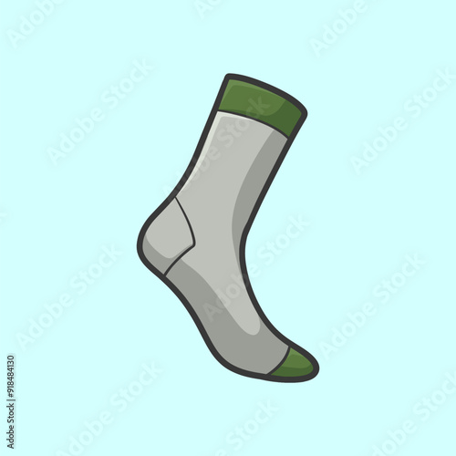  Socks Green Grey Cartoon Vector