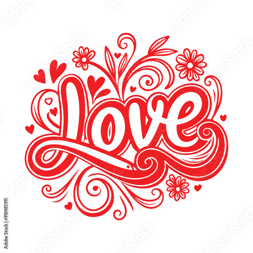 Love vector typography and floral t shirt design