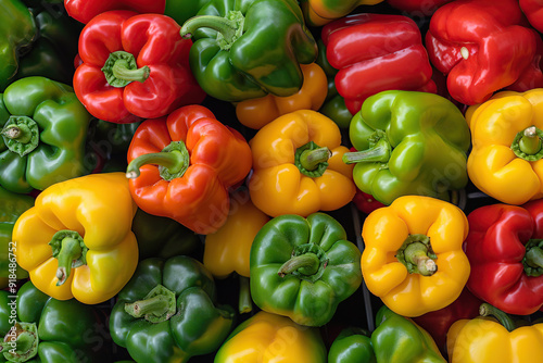 Ripe colorful peppers background