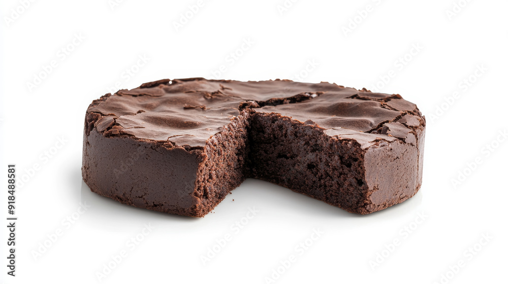Chocolate fudge brownie cake, shown from the front on a white background with a cutout file. Includes various design angles. Mockup template for artwork. Chocolate fudge brownie cake, shown from the front on a white background with a cutout file. Includes various design angles. Mockup template for artwork.