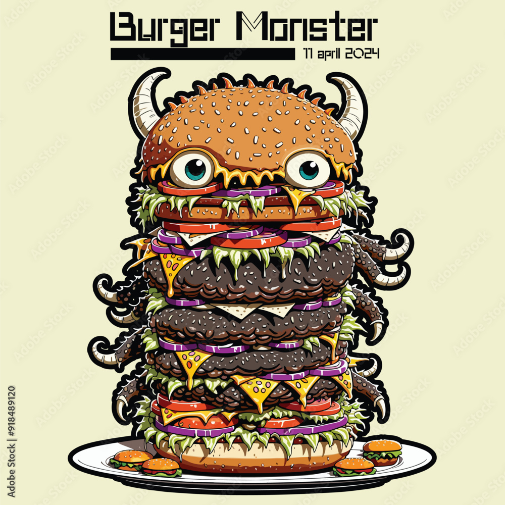 Obraz premium Burger Illustration vector 